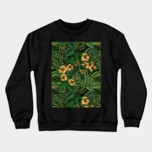 Tropical garden in green and yellow Crewneck Sweatshirt